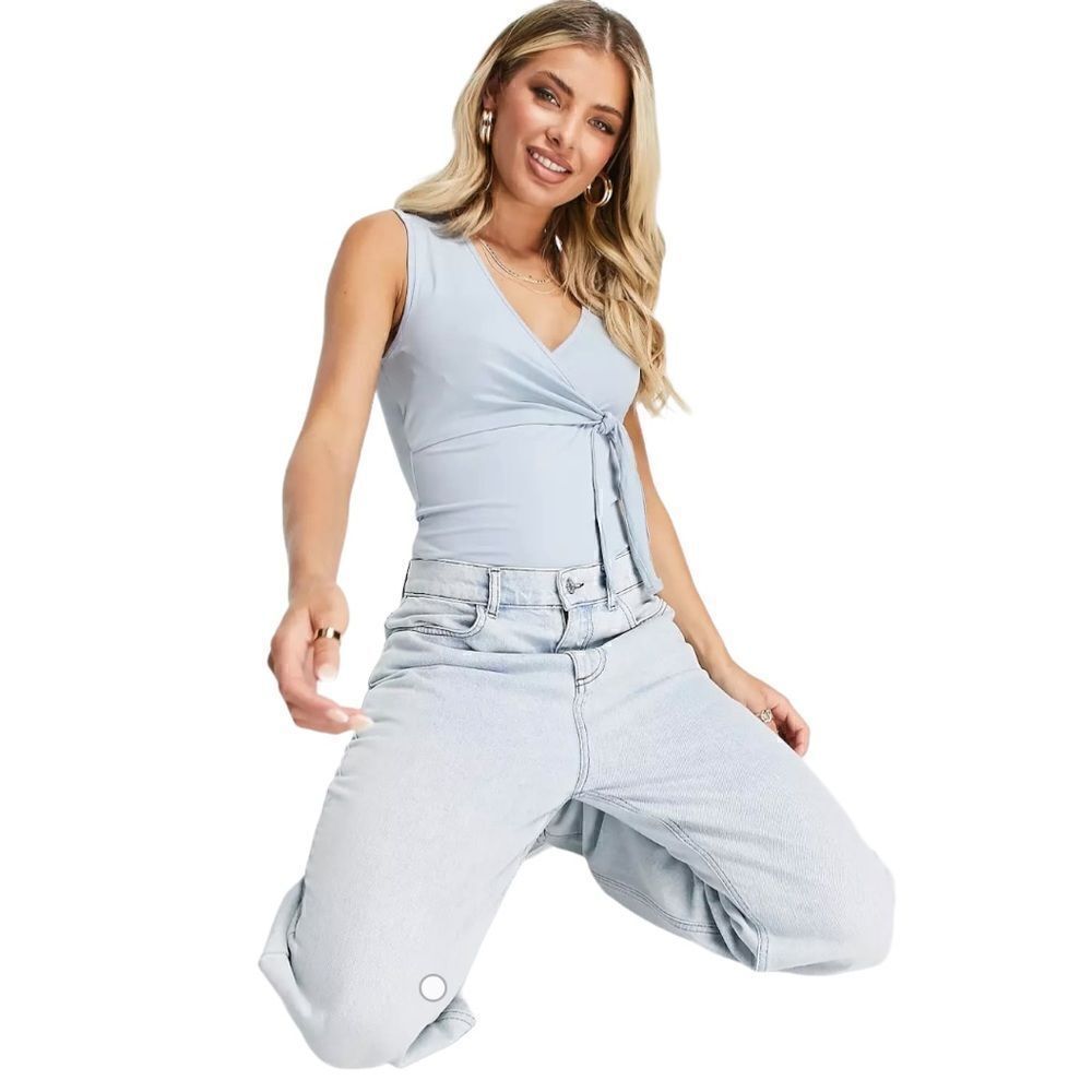 THREADBARE Super Stretch Tie Side Bodysuit Sz US 6 NWT